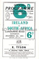 Ireland v South Africa 1951 rugby  Programmes